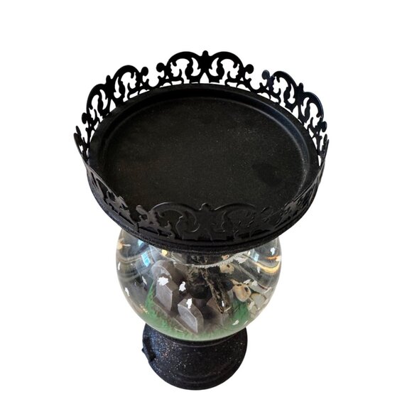 Halloween Water Snow Globe 3- Wick Candle Holder Bath & Body Works EUC - Picture 5 of 9